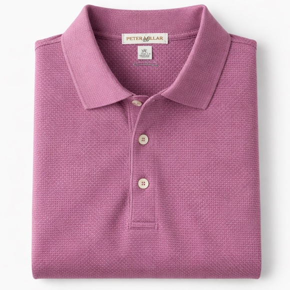 Peter Millar Other - Peter Millar Mauve Micro Dot Cotton Polo Shirt XL Made in Korea